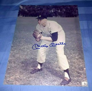 Legend Mickey Mantle York Yankees Signed 8x10 Photo W - Psa/dna Ruth,  Dimaggio