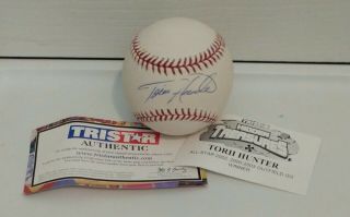 Tristar Hidden Treasures Torii Hunter Autographed Baseball