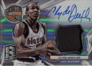 2014 - 15 Clyde Drexler Panini Spectra Hall Of Fame Auto Jersey Sp (20/35)
