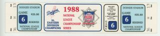 1988 Nlcs Game 6 Full Ticket Los Angeles Dodgers York Mets David Cone