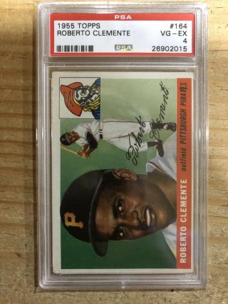 1955 Topps Roberto Clemente Rookie Rc 164 Psa 4 Vg - Ex