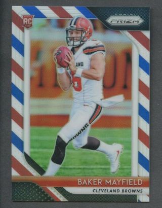 2018 Panini Prizm Red White Blue 201 Baker Mayfield Cleveland Browns Rc Rookie