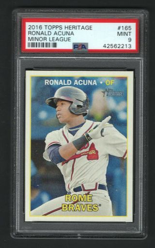 Ronald Acuna 2016 Topps Heritage Minor League Baseball Card 165 Psa 9