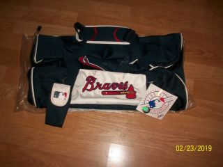 Atlanta Braves Navy Equipment Duffel Bag Merchandise With Tags