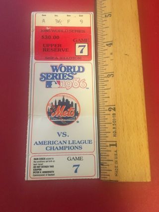 1986 World Series Ticket Stubs - Mets Game 7 Red Sox 2