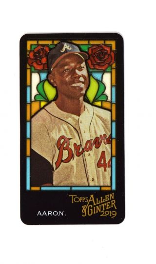 2019 Topps Allen & Ginter Mini Stained Glass 50 Hank Aaron /25