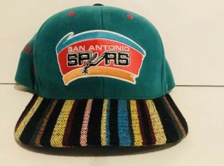 Vintage Mitchell & Ness Throwback San Antonio Spurs Hat Cap Snapback Retro