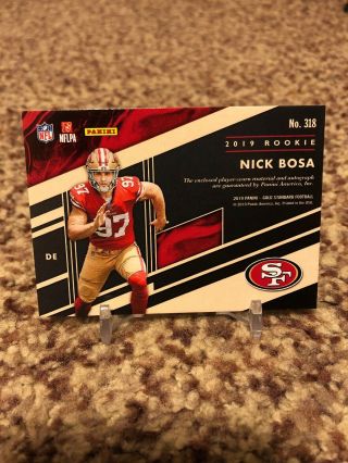 2019 GOLD STANDARD NICK BOSA RPA AUTO RC 45/99 49ERS ROOKIE OHIO STATE 2