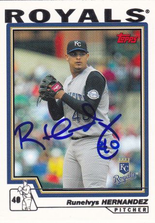 Runelvys Hernandez Kansas City Royals Signed Topps Baseball Card Houston Astros