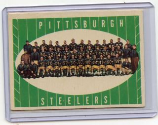 1961 Topps Football 112 Pittsburgh Steelers Team Card,  040718 (c)