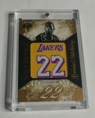 R17,  255 - Elgin Baylor - 2008/09 Ud Premier - Stitchings Patch - 12/50 - Lakers