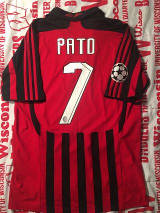 7 Pato Rare Ac Milan 2007 2008 Adidas Champions League Home Soccer Jersey M