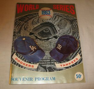 Complete 1963 World Series Program York Yankees At Los Angeles Dodgers