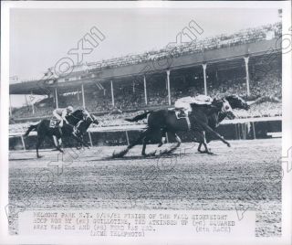 1951 Belmont Park Hof Jockey Ted Atkinson Wins On Guillotine Press Photo