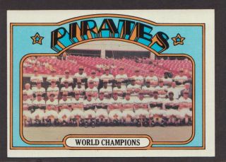 1972 Topps Pittsburgh Pirates Team Card 1 Roberto Clemente Unmarked Nrmt