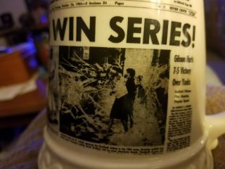 Vintage St Louis Cardinals Beer Stein Mug 1964 St Louis globe - democrat headline 7