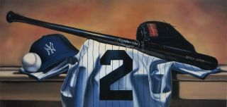 Derek Jeter York Yankees Art Print Litho Ltd.  Ed.  Signed Bill Williams Artist