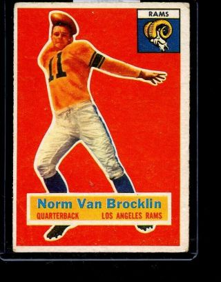 1956 Topps 6 Norm Van Brocklin Rams Vg Plus D026133