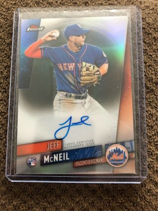 2019 Topps Finest Jeff Mcneil Rookie Auto Refractor On - Card Auto Rc Mets Fa - Jmc