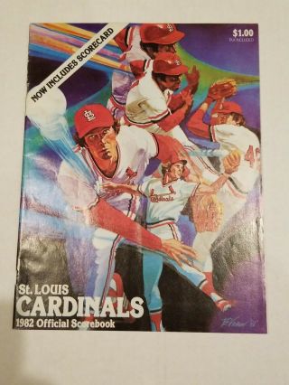 Vintage 1982 St.  Louis Cardinals Vs La Dodgers Official Scorebook Mlb