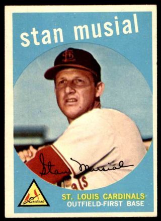 1959 Topps 150 Stan Musial Cardinals Ex - Mt,  To Nm
