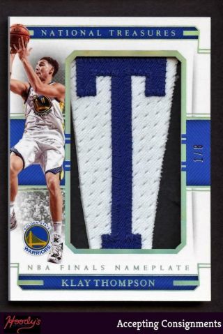 2018 - 19 National Treasures Klay Thompson " T " Nba Finals Game Patch 1/8
