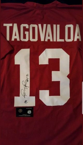 Tua Tagovailoa Autographed Signed Alabama Crimson Jersey Includes (heisman?)