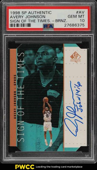 1998 Sp Authentic Sign Of Times Die - Cut Bronze Avery Johnson Auto Psa 10 (pwcc)