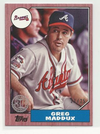 Greg Maddux 2017 Topps Mini 1987 Red /25 87 - 80 Braves Online Exclusive