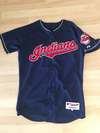 Cleveland Indians Authentic Blue Jersey Size 42 Chief Wahoo