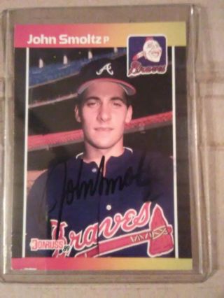 Autographed John Smoltz Rookie Card 1989 Donruss No.  642