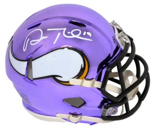Adam Thielen Signed Minnesota Vikings Chrome Riddell Speed Mini Helmet - Schwartz
