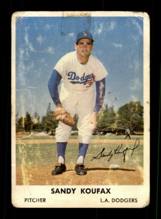 1962 Bell Brand Dodgers Sandy Koufax 32 Back Has Glue