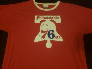 Vintage Philadelphia 76ers Hardwood Classics Ringer Xl Shirt Sixers Liberty Bell