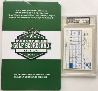 2014 Leaf Legends Of Links Craig Stadler & Elkington Auto Golf Scorecard Psa/dna