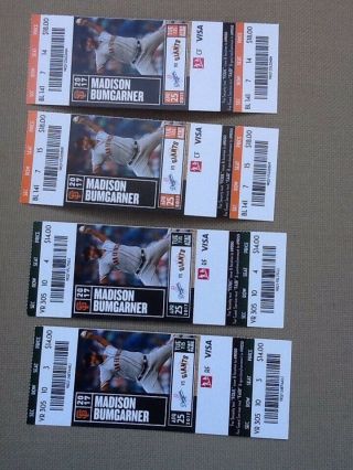 Cody Bellinger Mlb Debut Tickets.  4 Tickets From 4/25/17.  Ready For Grading