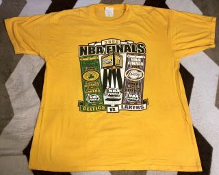 Vintage Los Angeles Lakers Vs Boston Celtics 2008 Nba Finals T - Shirt Mens Sz 2xl