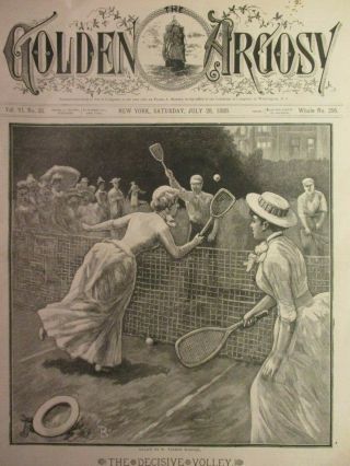 Golden Argosy Mag.  7/28/1888 Tennis Cover Art,  Story