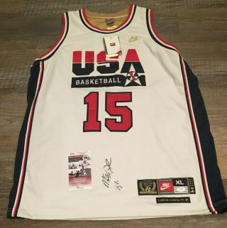 Magic Johnson Signed Team Usa Dream Team Nike Jersey Jsa Certificate