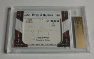 Tony Gwynn - 2018 Leaf Heroes Of The Game - Cut Autograph - Hall Of Fame -