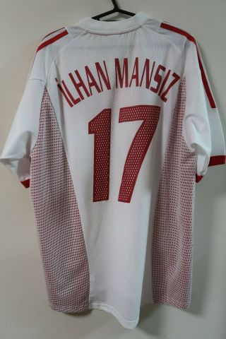 Turkey 17 Ilhan Mansiz 100 Soccer Jersey Shirt 2002 World Cup Home L