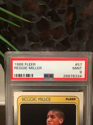 1988 Fleer Reggie Miller Rookie 57 PSA 9 (Nicely Centered) Fresh From Grading 2