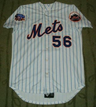 YORK METS BRIAN MCRAE GAME WORN 1997 JERSEY JACKIE PATCH (CUBS ROYALS) 3