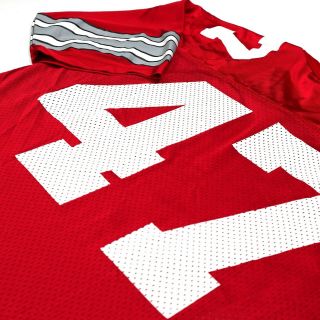 Nike Team Ohio State Buckeyes 47 Mens Size L OSU Football Red Home jersey 4