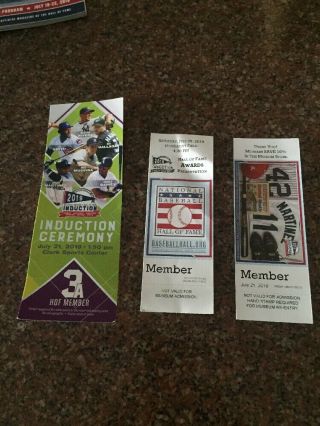 Baseball Hof 2019 Induction Collectables:induction Ticket,  Program & More