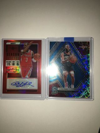 Chris Paul 2018 - 19 Contenders Optic Auto Red Prizm 3/49 Rockets And Spectra/75