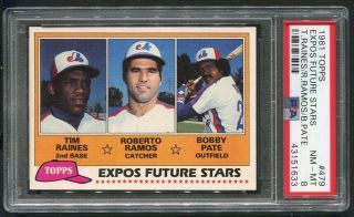 1981 Topps Baseball 479 Tim Raines - Rookie Card - Hof - Expos - Psa 8 Nm - Mt