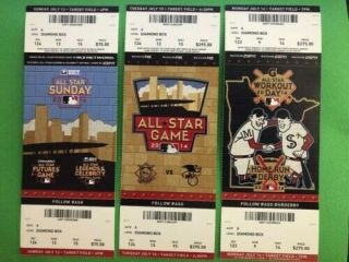 2014 Mlb All - Star Game Ticket Stub Package At Target Field Diamond Box Hr Derby