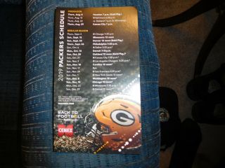 2019 Green Bay Packers Football Magnetic Schedule - - 08 - 08 - 19 Giveaway Item