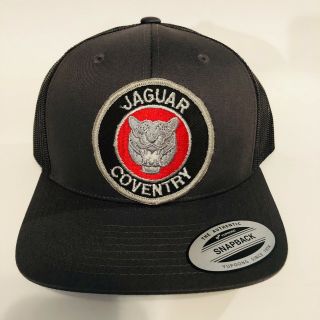Custom Hand - Sewn - In Vintage Jaguar Coventry Cars Patch Snapback Hat Racing Grey
